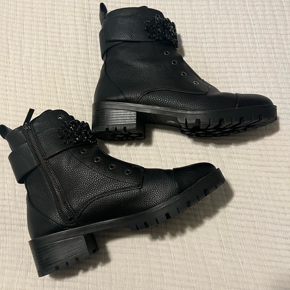 Embellished Black Boots